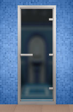 Стеклянная дверь для хаммама Aldo 1900х700 сатин