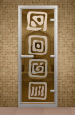 Стеклянная дверь для хаммама Aldo Лёд 1900х700